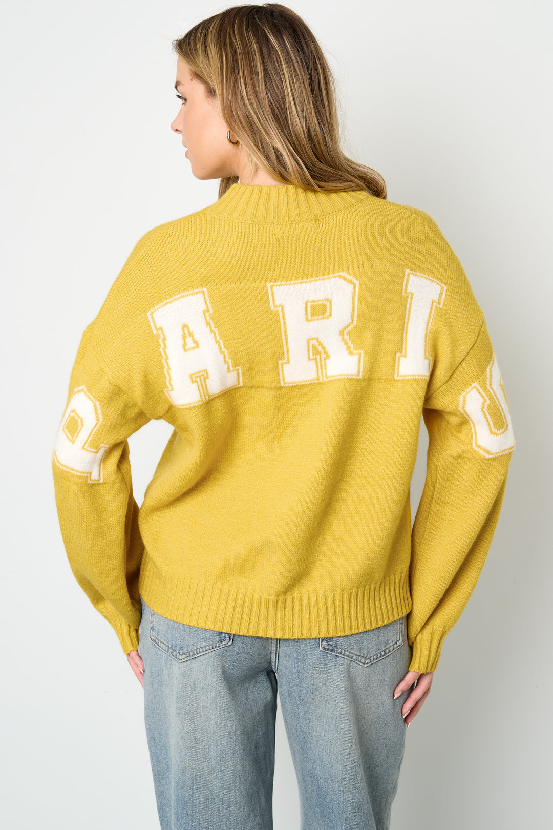 Gebreide Polyestervezel Vrouwen Trui Casual Letters