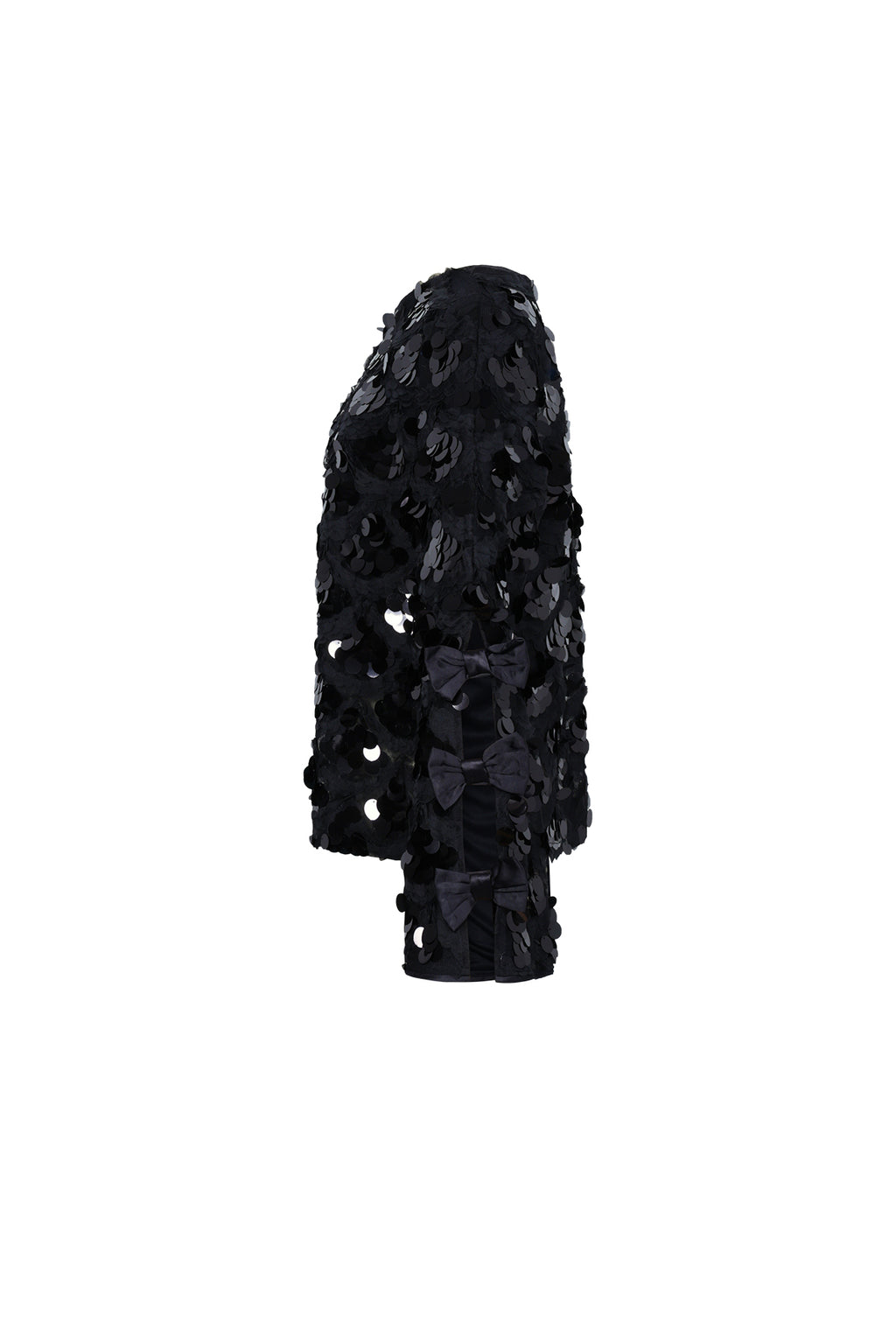 Woven Polyester Fiber Vrouwen Lange Mouwen Tops Elegant Sequins Statement