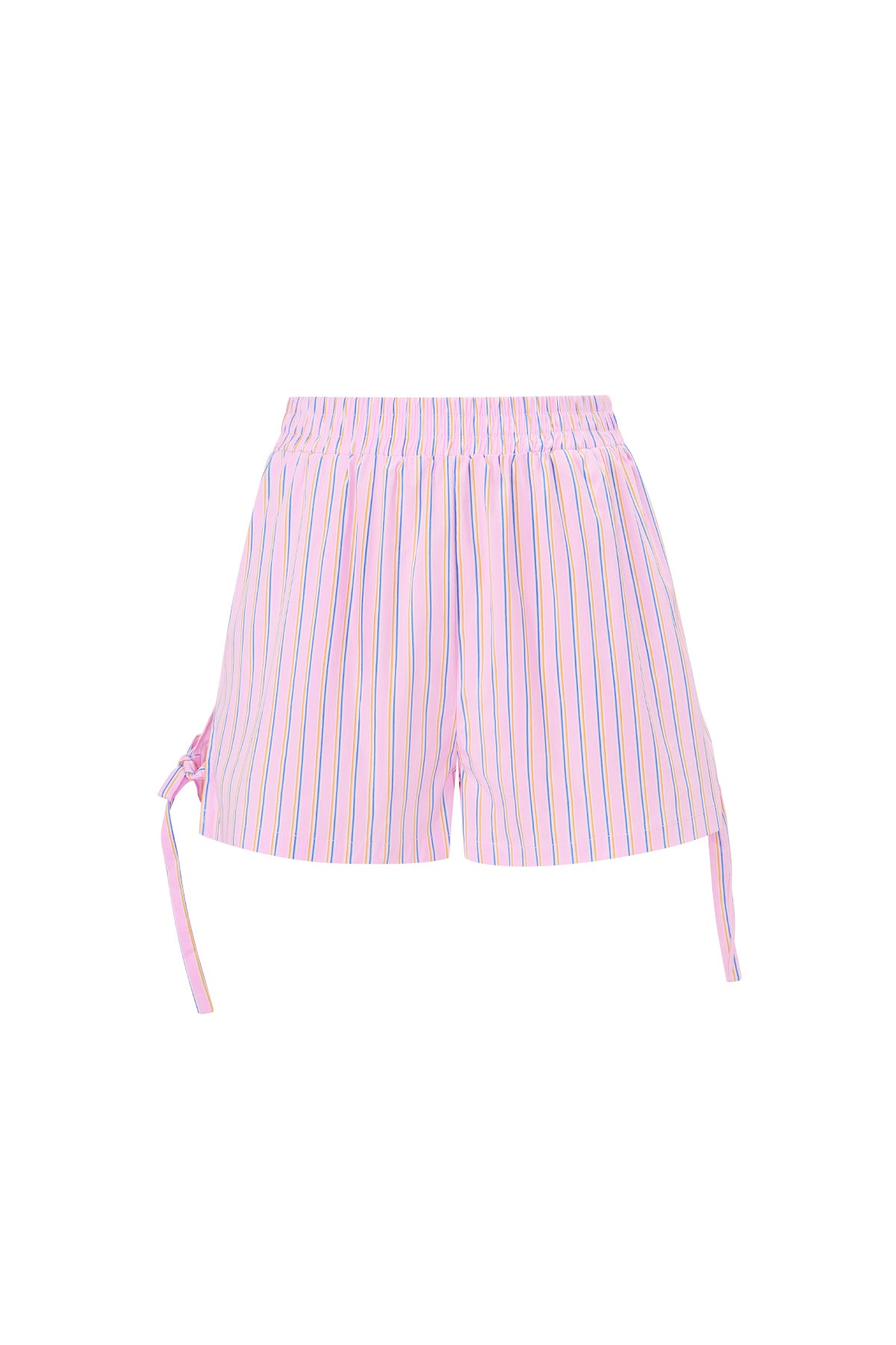Cotton Woven Vrouwen Shorts Casual Stripes Tie-up