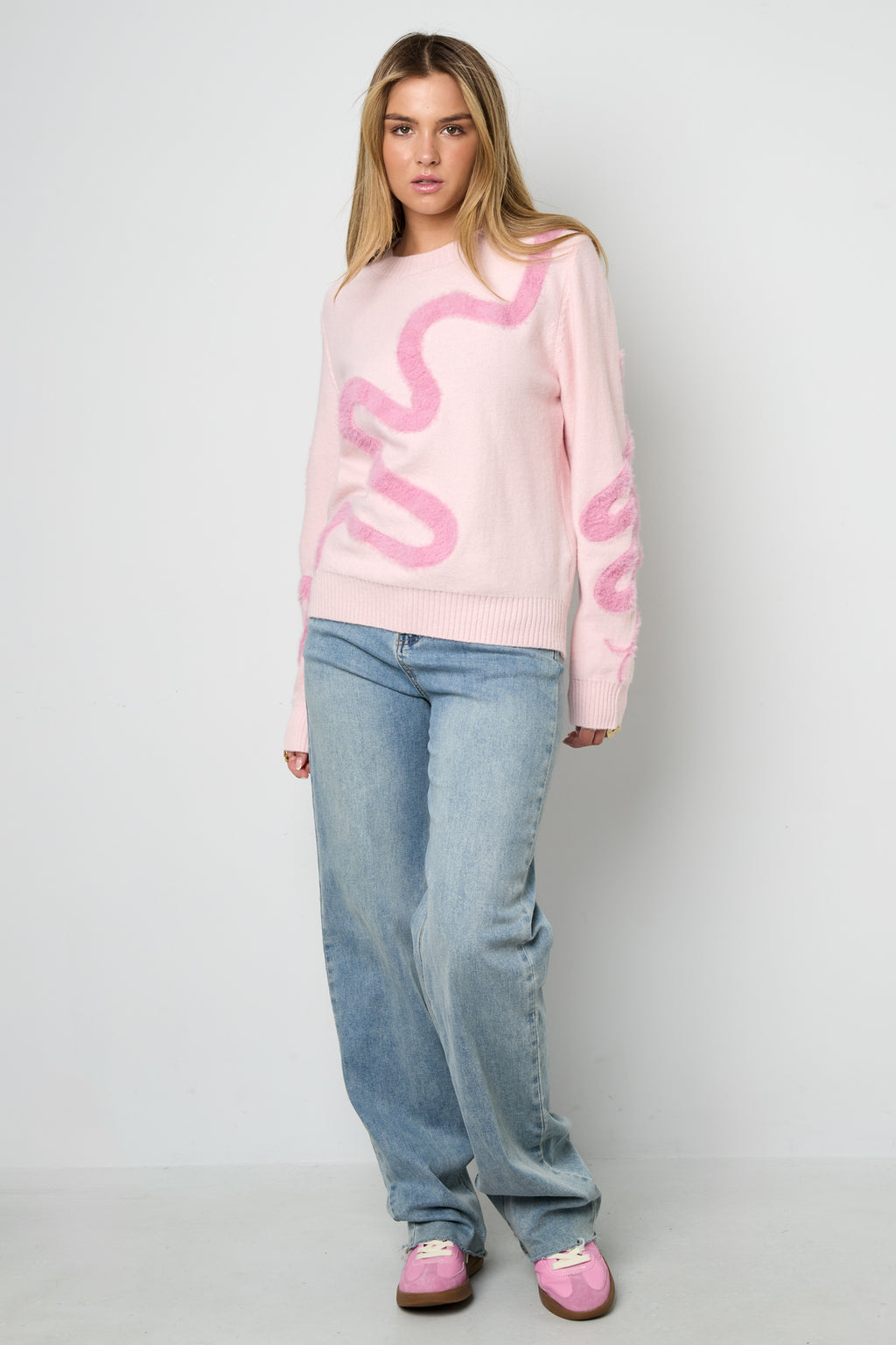 Gebreide Polyestervezel Vrouwen Truien Casual Kleurcontrast
