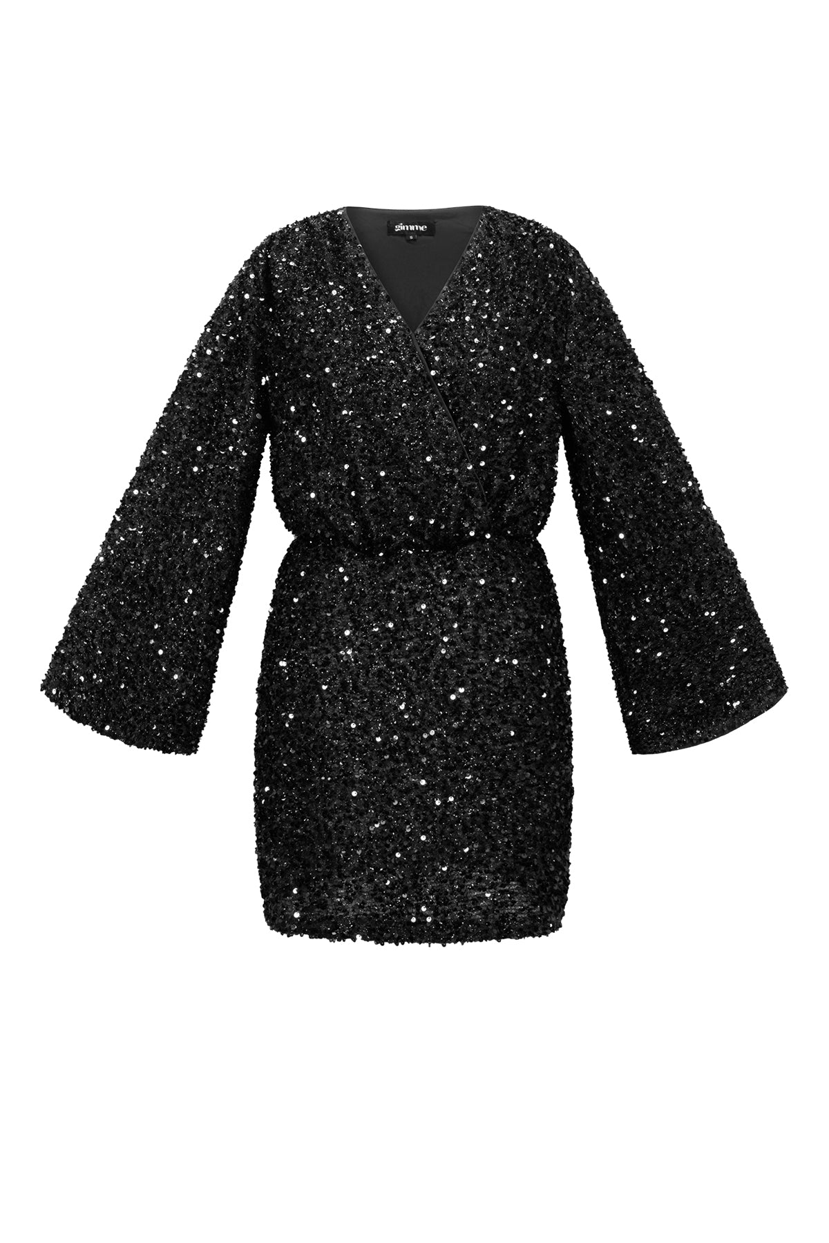 Geweven Polyestervezel Vrouwen Mini Jurk Elegante Pailletten Herfst/Winter