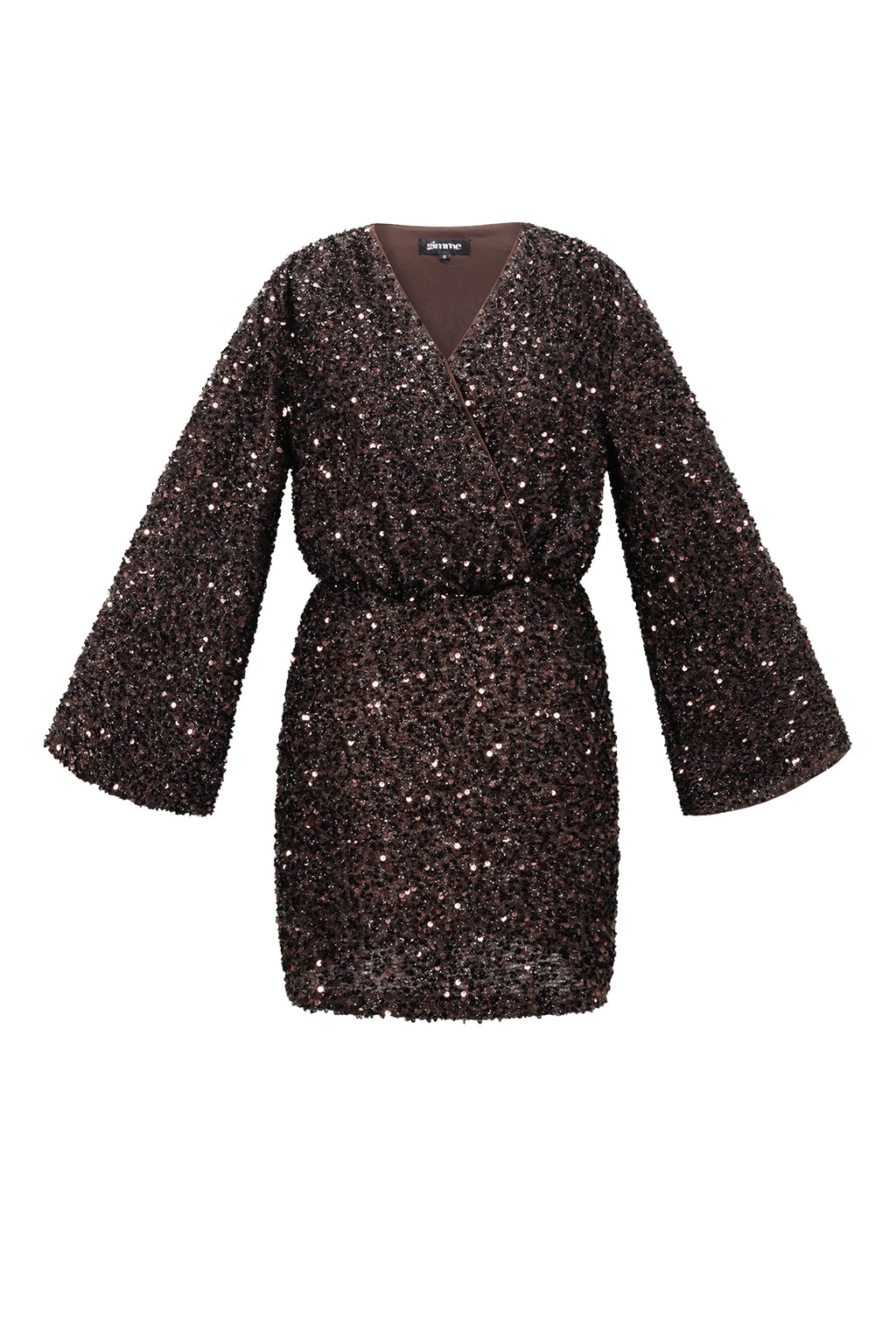 Geweven Polyestervezel Vrouwen Mini Jurk Elegante Pailletten Herfst/Winter