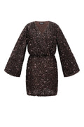 Geweven Polyestervezel Vrouwen Mini Jurk Elegante Pailletten Herfst/Winter