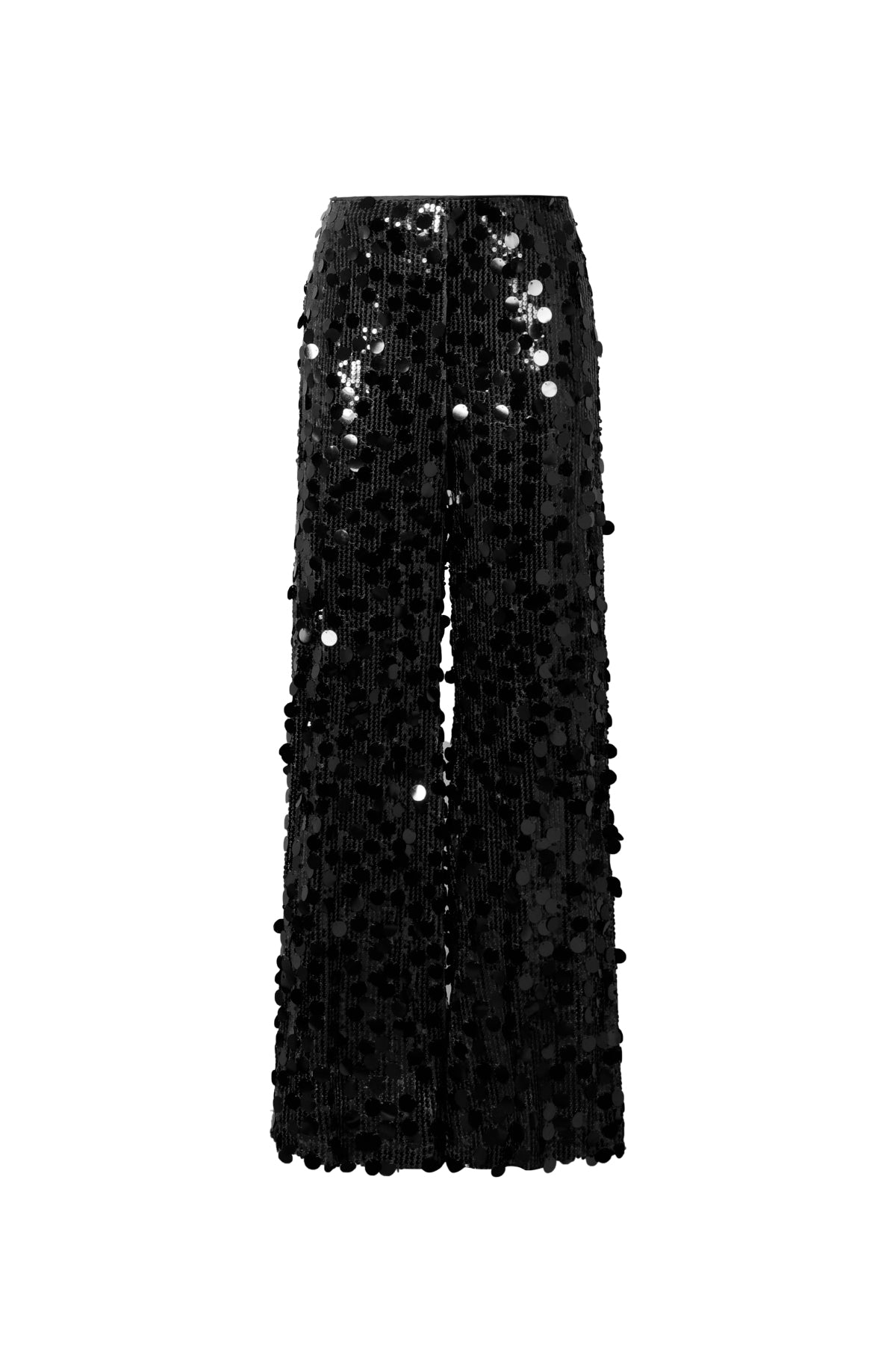Geweven Polyestervezel Vrouwen Rechte Broek Pailletten Elegante