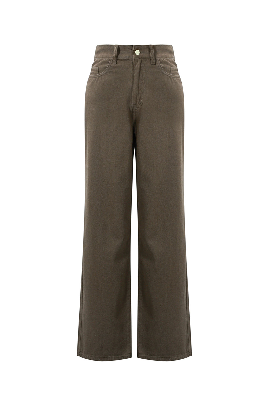 Geweven Katoen Vrouwen Rechte Broek Casual Eenvoudige Kleur