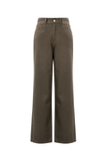Geweven Katoen Vrouwen Rechte Broek Casual Eenvoudige Kleur