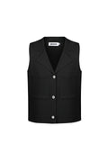 Viscose Dames mouwloze top V-hals knoopvoorkant
