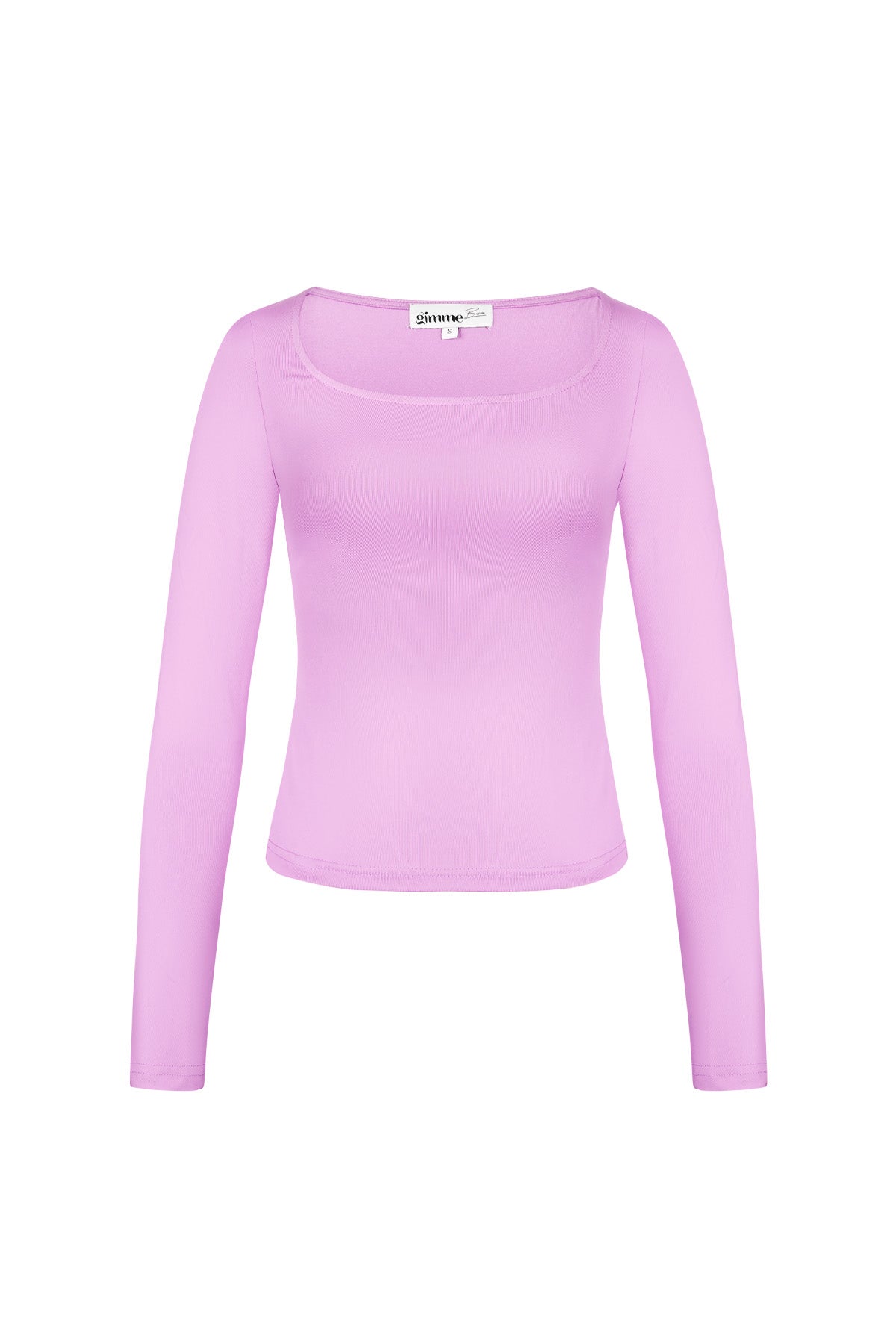 Polyester Vrouwen Lange Mouw Crop Top Vierkante Halslijn Bodycon Pasvorm