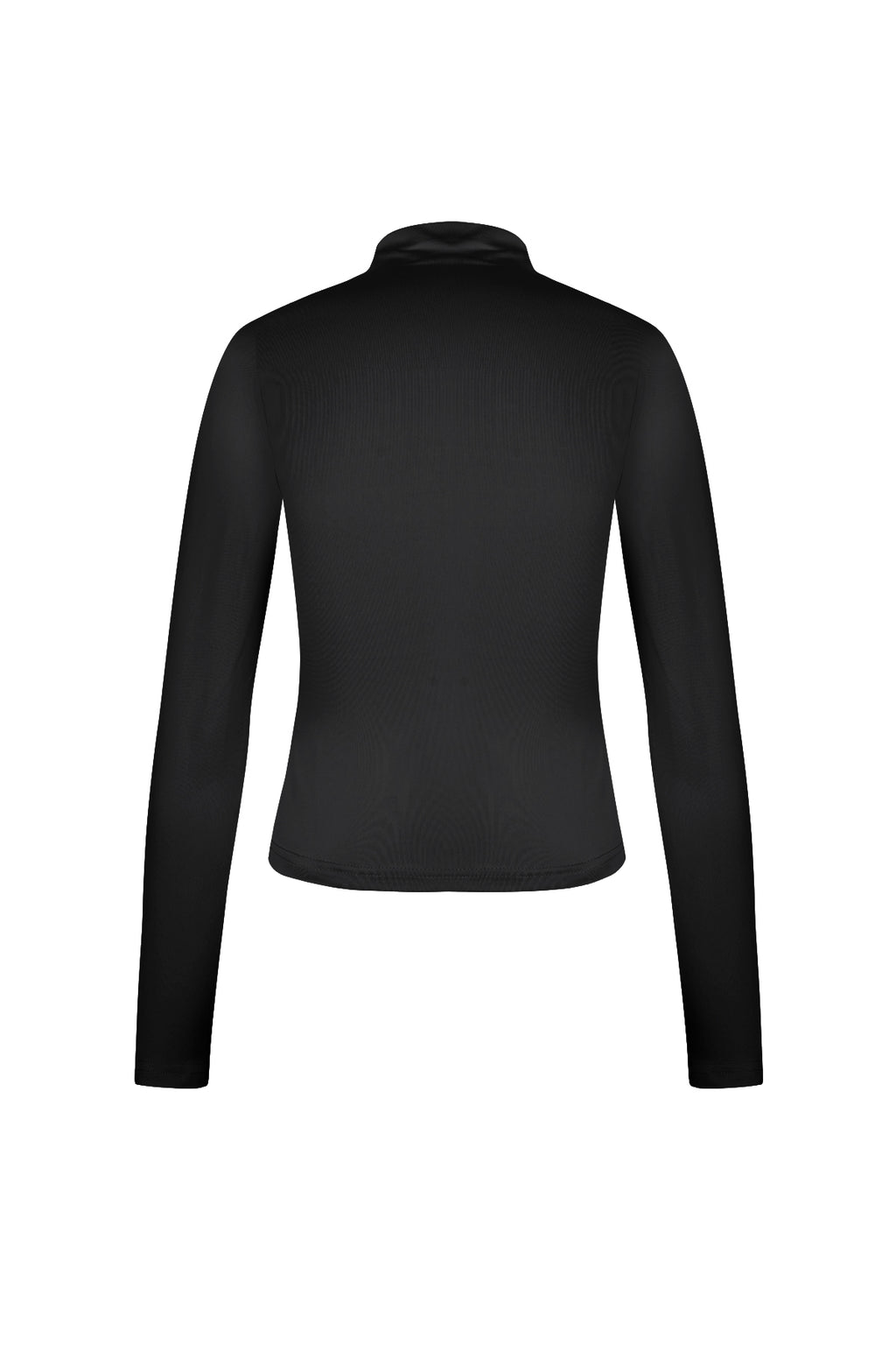 Polyester Vrouwen Lange Mouw Top Ribbel Hoge Kraag