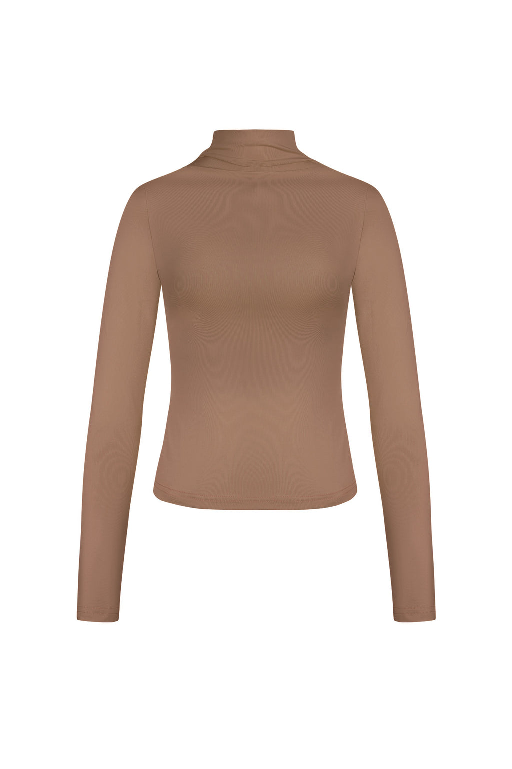 Polyester Vrouwen Lange Mouw Top Ribbel Hoge Kraag