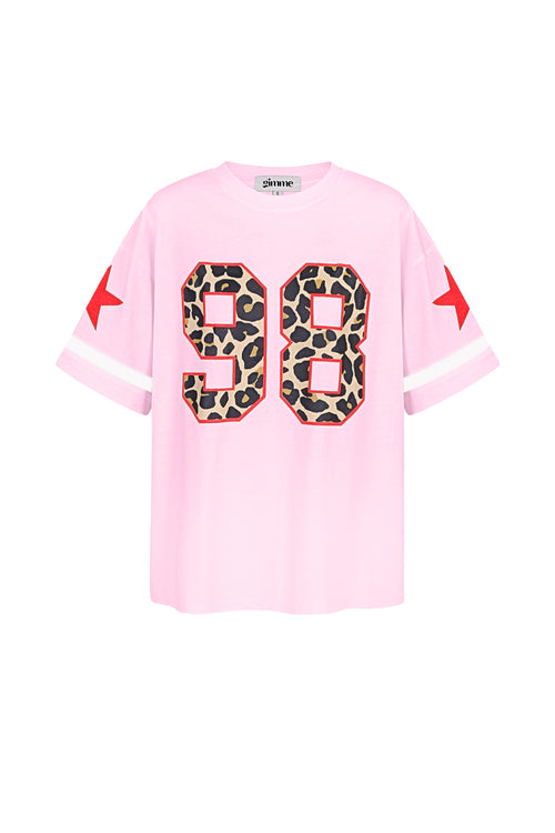Cotton Vrouwen T-shirt Oversized Luipaardprint Nummer 98