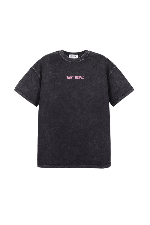 Cotton Vrouwen T-shirt Oversized Saint Tropez Print