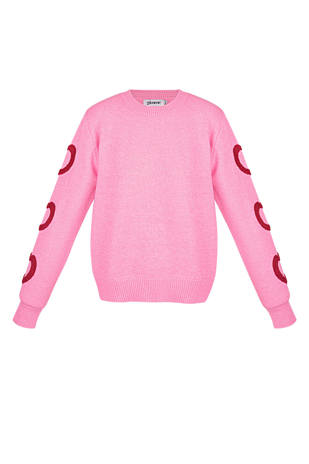 Gebreide Wolmix Vrouwen Rondhals Trui Hartpatroon Ontwerp