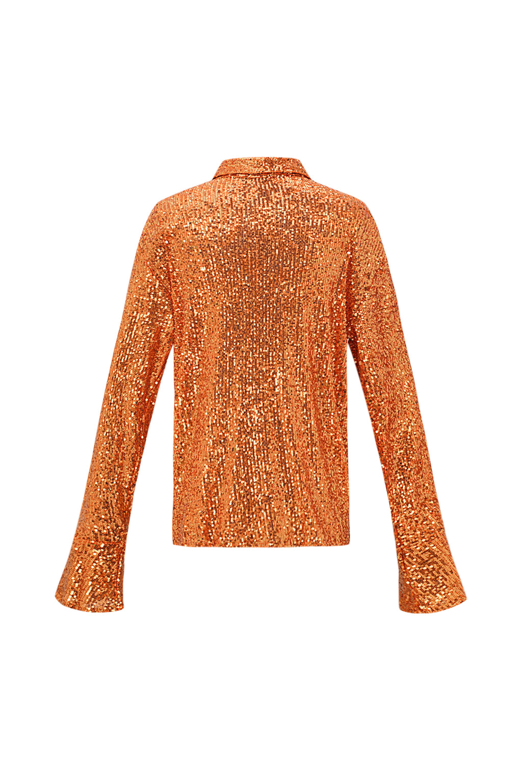 Polyester Pailletten Vrouwen Overhemd Glanzend Lange Mouw