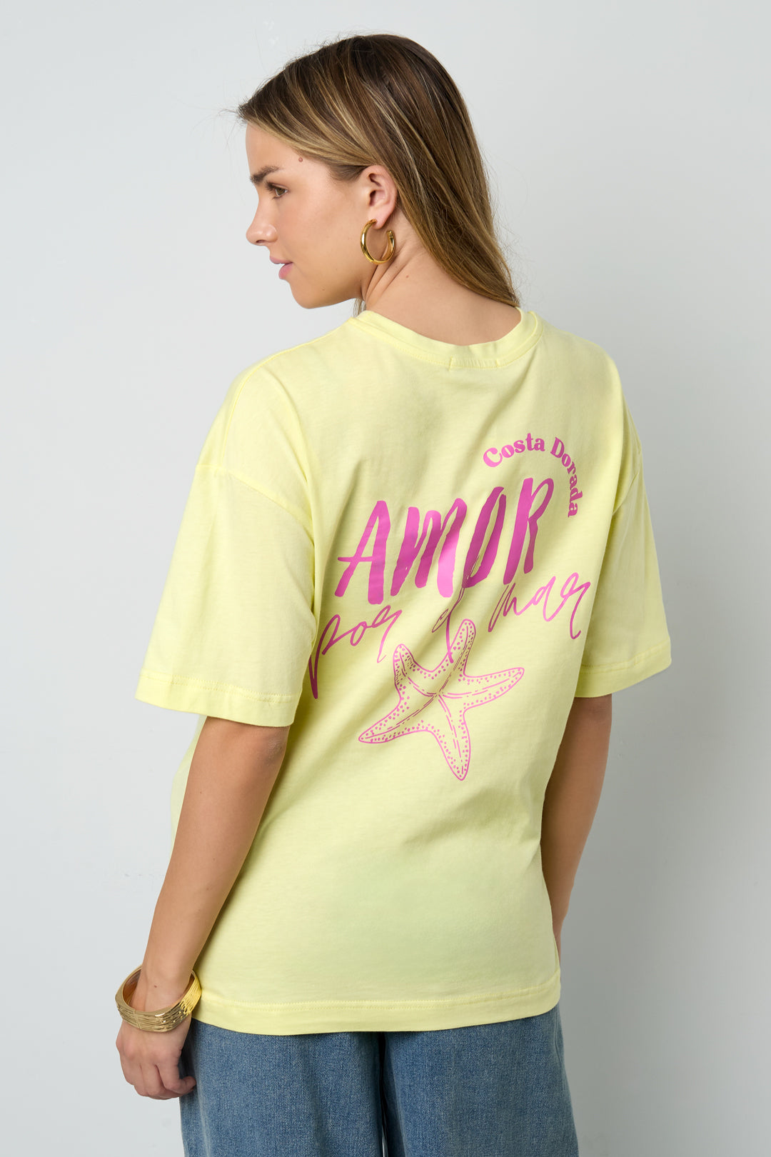 Katoen Gebreide Vrouwen T-shirt Casual Letters