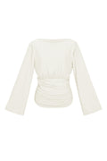 Geweven Polyestervezel Vrouwen Lange Mouwen Top Elegant Solide Kleur Herfst/Winter