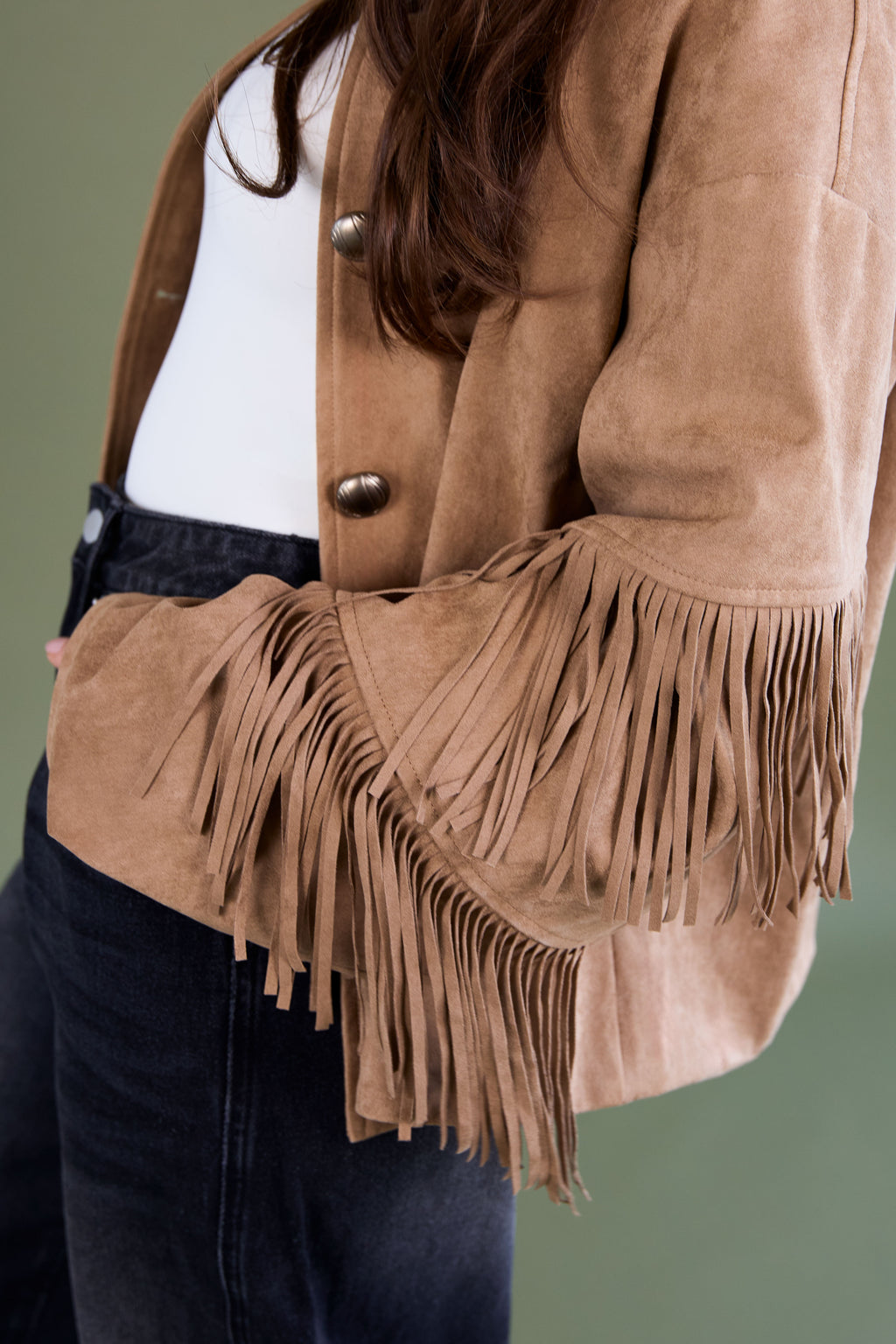 Geweven Polyestervezel Vrouwen Blouse Casual Solide Kleur Herfst/Winter Fransen Detail