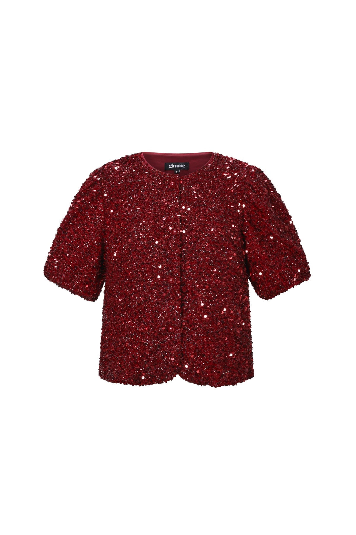 Woven Polyester Fiber Vrouwen Korte Mouwen Tops Elegant Sequins