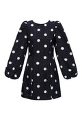 Geweven Polyestervezel Vrouwen Mini Jurk Elegant Polkadots