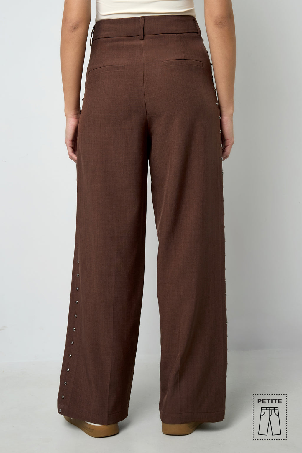 Geweven Polyestervezel Vrouwen Brede Broek Elegante Solide Kleur Herfst/Winter