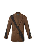 Geweven Polyestervezel Vrouwen Suit Set Elegant Strepen Kantenpaneel