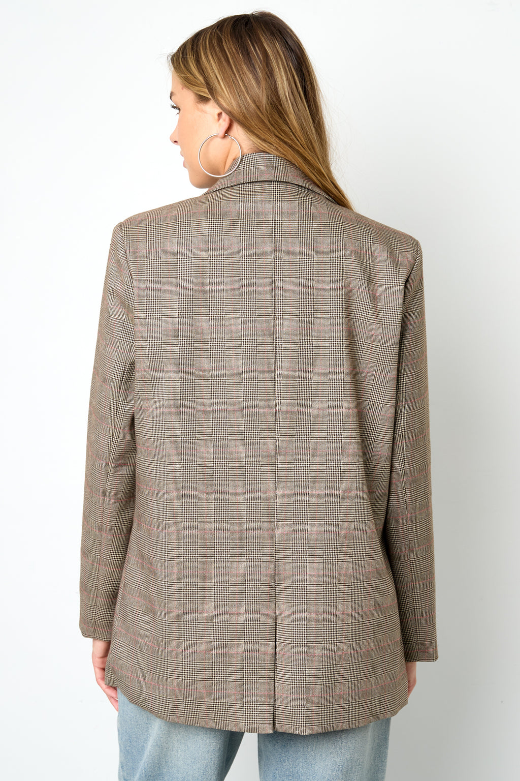 Polyestervezel Vrouwen Suit Set Conservatief Geruit Herfst/Winter