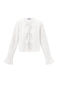 Geweven Polyestervezel Vrouwen Lange Mouwen Tops Elegant Solide Kleur Lente/Zomer