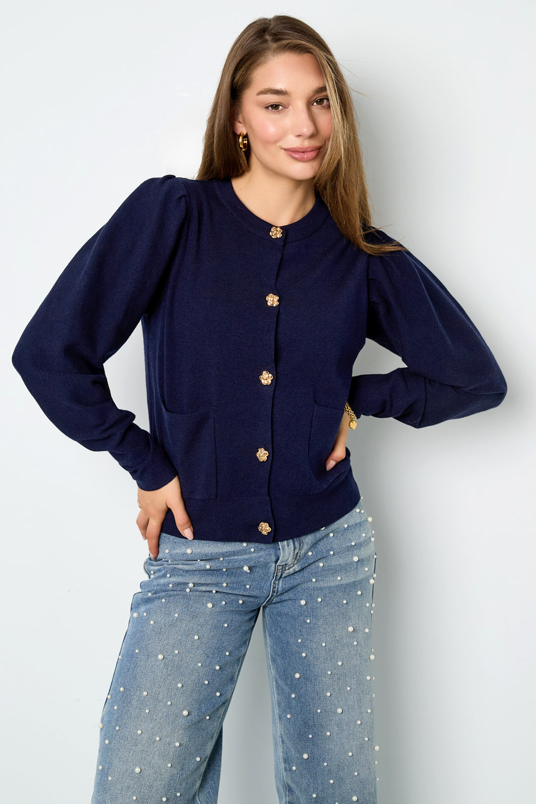 Gebreide Viscose Dames Cardigan Herfst/Winter Casual Solide Kleur