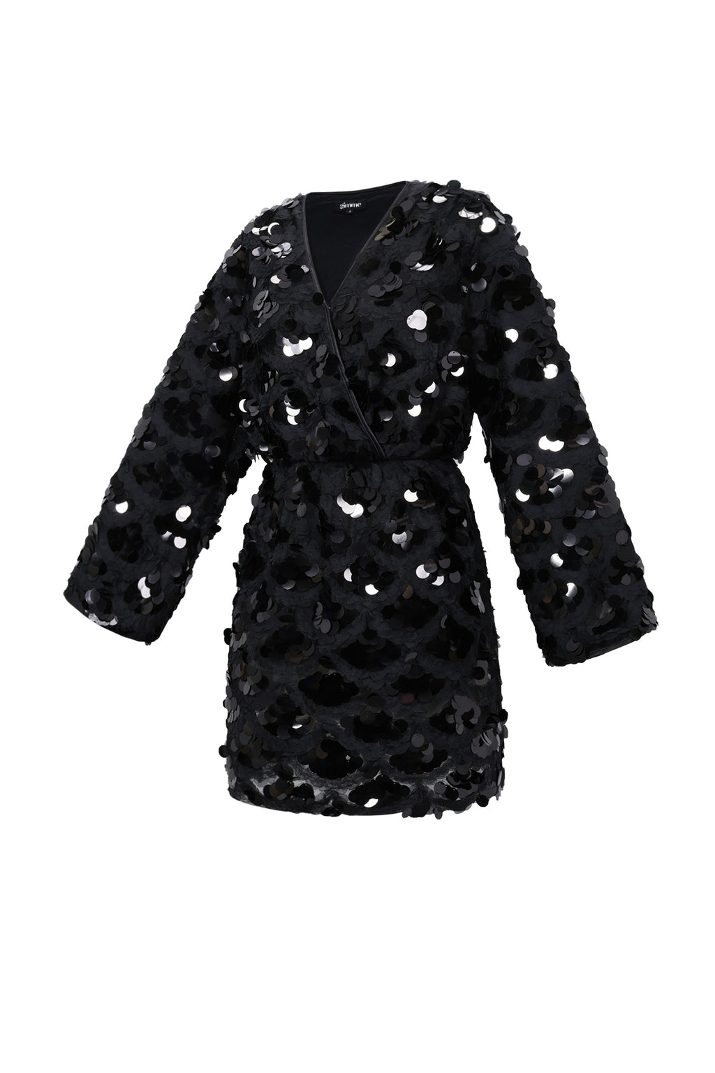 Geweven Polyestervezel Vrouwen Mini Jurk Elegante Pailletten