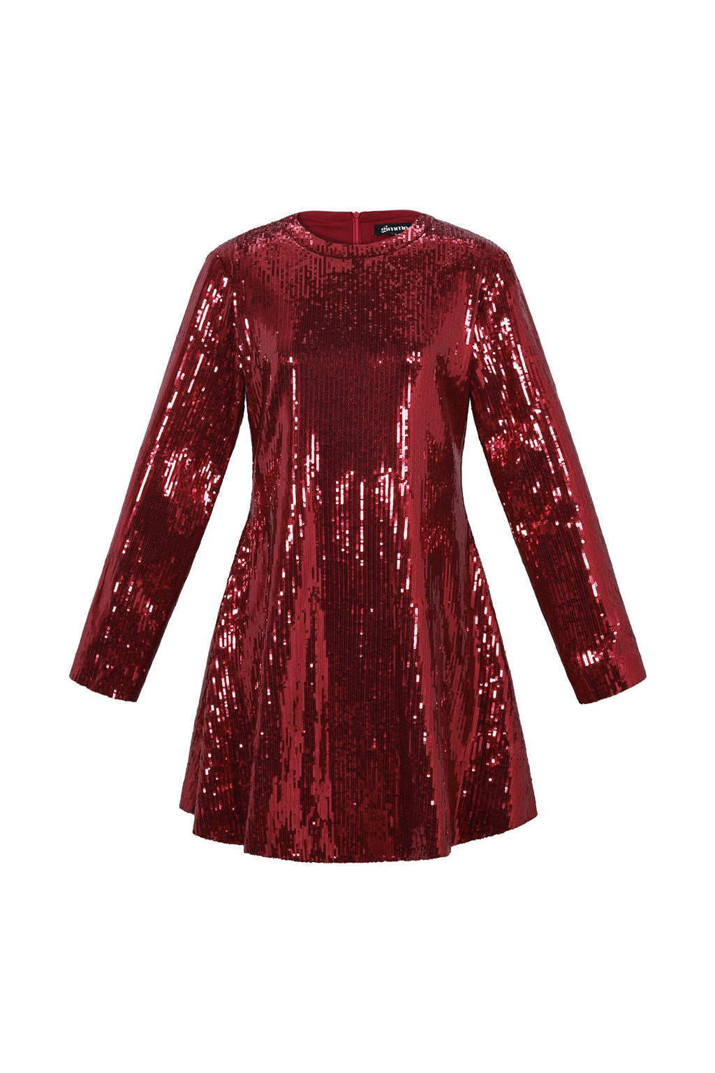 Geweven Polyestervezel Vrouwen Mini Jurk Elegant Pailletten Herfst/Winter