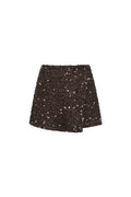Geweven Polyestervezel Vrouwen Minirok Elegante Pailletten 2-delige set