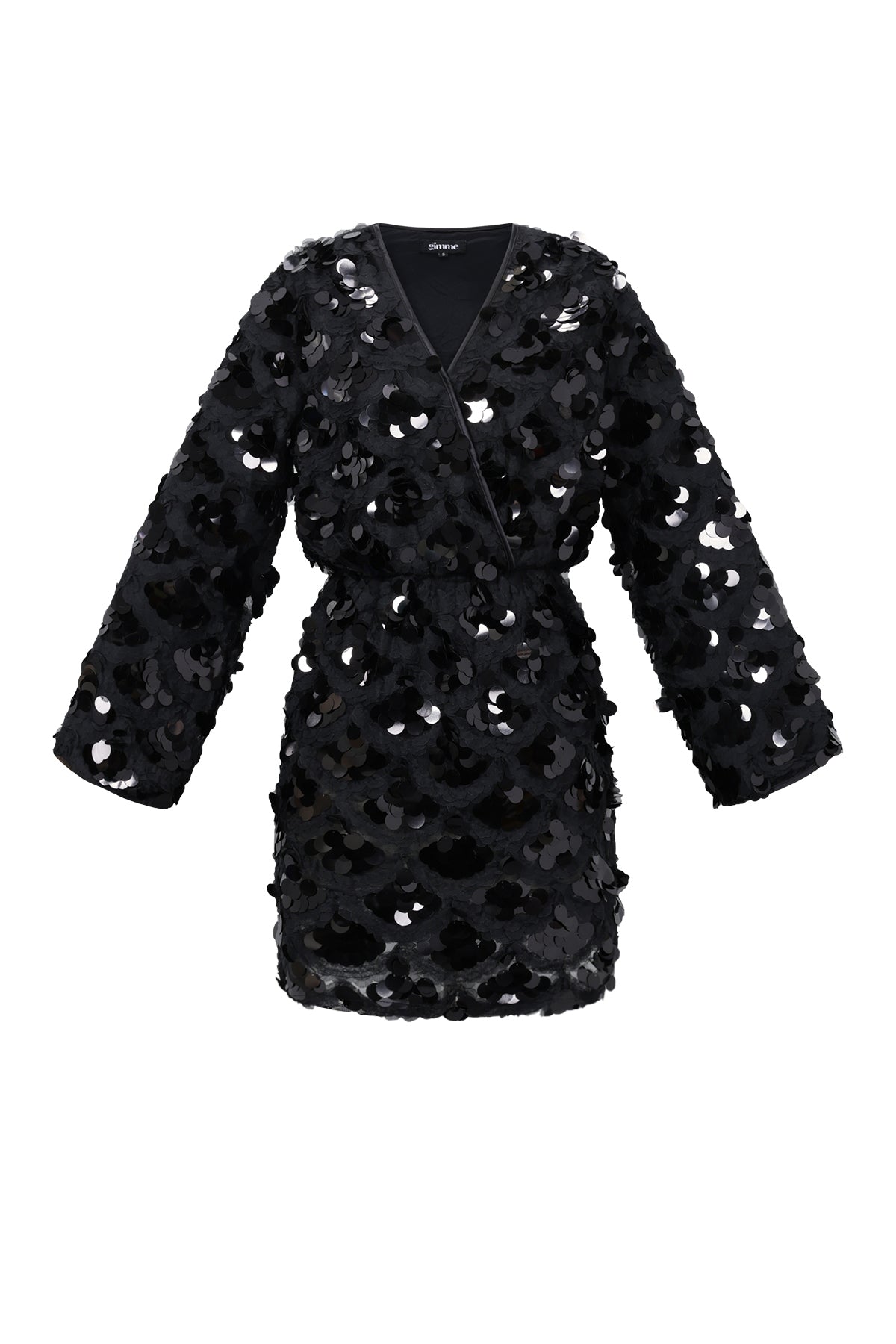 Geweven Polyestervezel Vrouwen Mini Jurk Elegante Pailletten